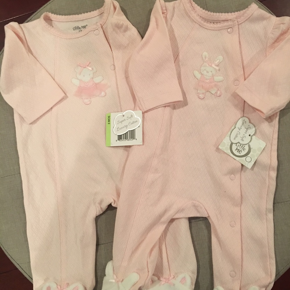 Set of Two Pink Baby Girls Onesie